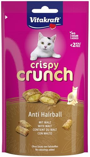 VITAKRAFT- Crispy Crunch Classic, Friandises pour Chats, Snack Croustillant Au Malt, en Sachet Refermable, sans Sucres Ajoutés (1X 60G)
