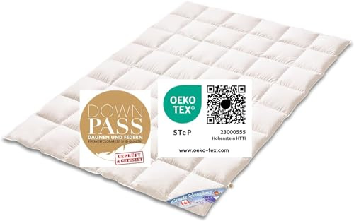 Vitaschlaf® Canada SCHNEEGÄNSE W3 - Sommer/ÜBERGANGSZEIT Daunendecke 100% Gänsedaune Canada Made in Germany Since 1947 (220x240cm)