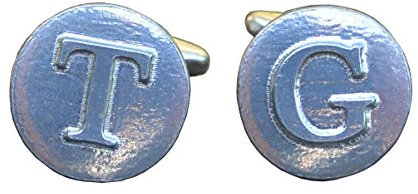 Alphabet Manschettenknöpfe, Buchstabe Manschettenknöpfe, A-Z Manschettenknöpfe, Handgegossen, von William Sturt, aus Deutsche Zinn (Pewter)