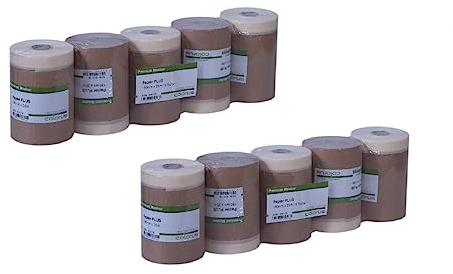 5 x Colorus Malerkrepp Abdeckpapier PLUS | Masking Tape mit Klebeband 18 cm x 25 m Masker Tape | Kreppband mit Malerabdeckpapier für Innen | Malerpapier Klebeband Papier zum streichen