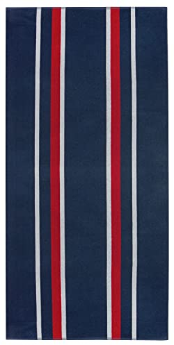 ZOLLNER Strandtuch - hautfreundliches und saugstarkes Badetuch in 100x200 cm - waschbar bis 60°C - Baumwolle - mit zeitlosen Streifen - Oeko Tex® Zertifiziert