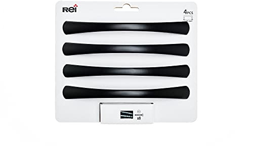 BLISTER CON 4 TIRADORES DE MUEBLE TIPO ASA FABRICADO EN ALUMINIO ACABADO NEGRO MATE MOD.589A ENTREPUNTOS 128mm REI