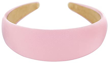 axy Breiter Haarreif mit Stoff gepolstertes Candy Colours - Wunderschön Stirnband Haarschmuck Haarreifen HRK2A (01 Rosa)