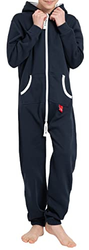 Basisstoff Jumpsuit Yuppie för barn, pojkar och flickor, overall/onesie, Mörkblå, 134-140