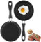 2 Pezzi Padella Per Friggere, 4,7 12 cm Mini Padella, Antiaderente Padella, Padella di Ferro Padella Pentole, con Manico, per Friggere Uovo, Frittata, Blini, Pancetta, Prosciutto, Bistecca (Nero)