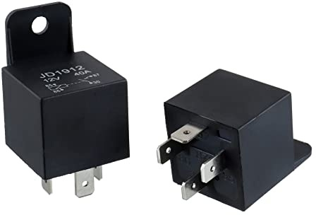EPLZON JD1912 Relais 4 Pin 40A 12V SPST Auto LKW Van Motorrad Boot Relais (Packung mit 2 Stück)