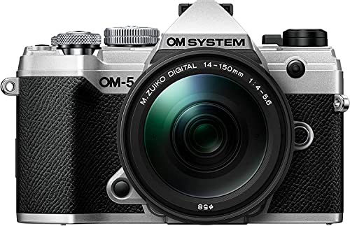 OM System OM-5 Cámara réflex Micro Four Thirds con Objetivo M.Zuiko Digital 14-150mm F4-5.6 II, Sensor Live Mos 20 MP, estabilización 5-Ejes, IP53, Negro/Plata