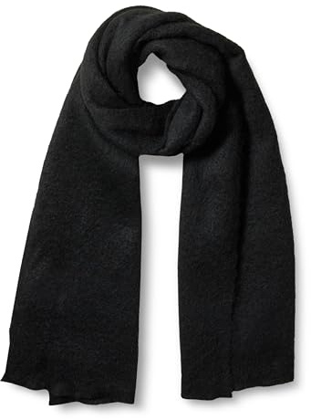 Amazon Essentials Damen Schal in gebürsteter Textur, Schwarz, Einheitsgröße