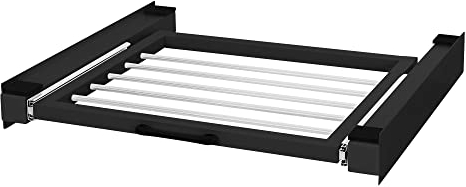 ML-Design Kit de Superposition Universel avec Séchoir à Linge, en Acier, 60,5x54,5 cm, Noir, Cadre de Liaison pour Lave-linge/Sèche-linge, Cadre Intermédiaire Extensible, Colonne Amovible Sèche-linge