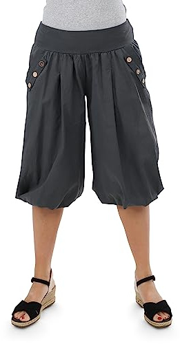 Malito - Damen Caprihose - Kurze Pumphose für Strand & Alltag - leichte Sommerhose für Frauen mit elastischem Bund - Low Waist 23286H Einheitsgröße
