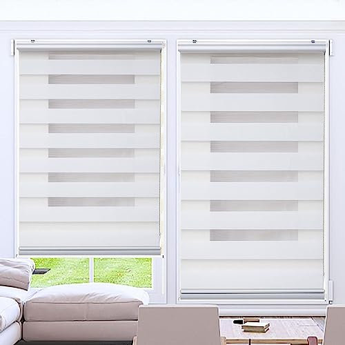 Lamellenvorhang Vertikaljalousie 100 x 180 cm Sichtschutz, Lichtschutz Duorollo Doppelrollo Jalousette Jalousien mit Verstellbarer Kette für Fenster und Türen, Weiß