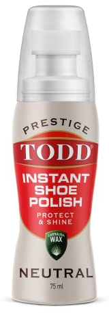 TODD PRESTIGE® Colour Shine Liquido Lucido per scarpe Neutro | Brillantezza e protezione istantanei, neutro., 75ml