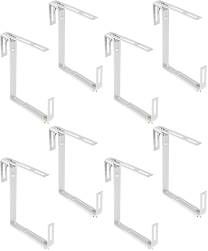 XCLOU Support pour jardinière Couleur Blanche - Support de bac à Fleurs Robuste et réglable en Largeur- Accroche jardinière en métal pour Le Balcon (Lot de 4)
