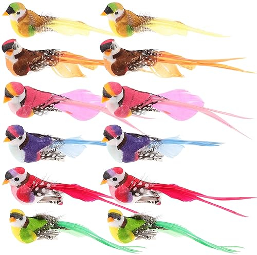 IMIKEYA 12 STK Simulation Schaumvogel Heimzubehör Kleine Vogelmodelle Simulationsvogel Ostereiblasen Vogelclip Aus Schaumstoff Gartendekoration Requisiten Für Kind Suite Weihnachtsbaum