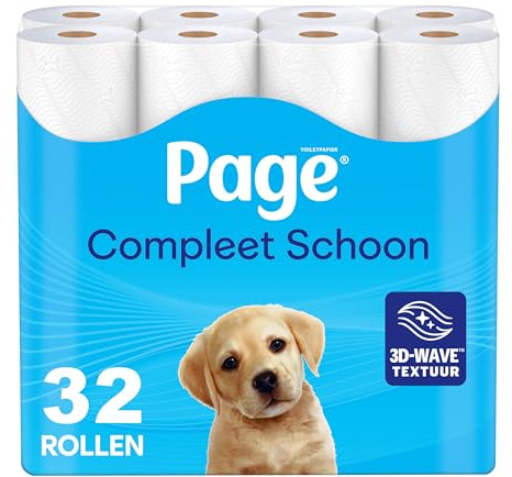 Page® Toilettenpapier - Komplett Sauberes Toilettenpapier - 32 Rollen, Toilettenpapier mit einer einzigartigen 3D Wave™ Textur