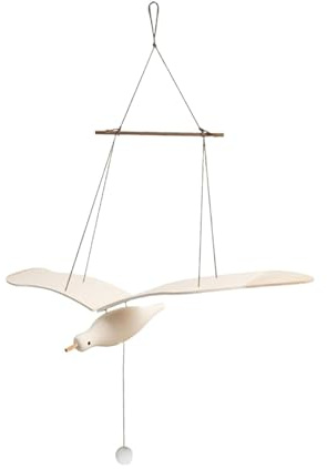 Baoblaze Gabbiano Mobile in Legno, Gabbiani Svettanti, Decorazione da Appendere al Soffitto della Finestra