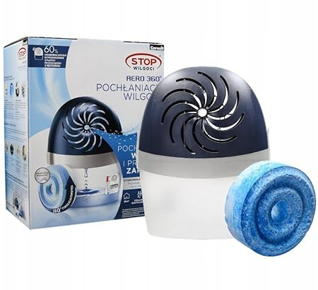 Ceresit PUREPOWER AERO 360° Feuchtigkeitsabsorber, 1 Gerät inkl. 1 Nachfülltab (450g), Nachfüllbarer Raumentfeuchter, Luftentfeuchter Marineblau, Hilft Kondenswasser, Schimmel und Modergeruch