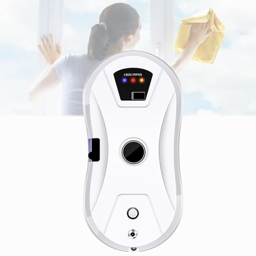 Spdazzleburst Robot lavavetri, Robot lavavetri Automatico con spruzzo d'Acqua, Robot lavavetri Elettrico Intelligente Pulizia vetri con Telecomando, Aspirazione 5600Pa,White