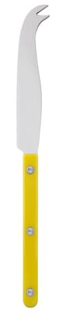 Sabre Paris | Couteau à fromage 24 cm Bistrot couleur Jaune. Couvert en Acier Inoxydable. Efficace et élégant pour découper une large variété de fromages.