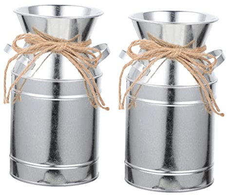 Cabilock 2stücke Vintage Metall Blumen Eimer Vase Für Tischdekoration Rustikaler Eisenblumenbehälter Im Retro-Stil Für Hochzeiten Partys Und Zuhause