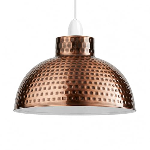 LEDSone Industrielle Decken-Pendelleuchtenschirme, 26cm Hängelampenschirm im Retro-Vintage-Stil für hängende Deckenleuchten (Copper, Packung1)