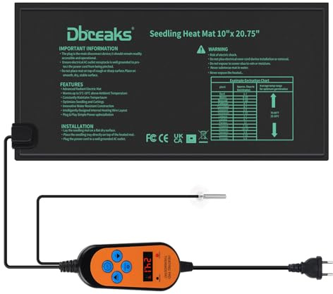 DBREAKS 30W Heizmatte Pflanzen 52x25CM, 1 Heizmatten mit 1 Controller