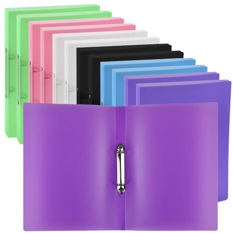YBCCBY 12 Stück Ringbuch A4 Ordner Ringmappe Color Ringhefter Schmal Ringordner Ringbuchordner Mit 2 Ringen Ringbinder Schulordner Plastikordner Schnellhefter Briefordner Büroordner für Schule