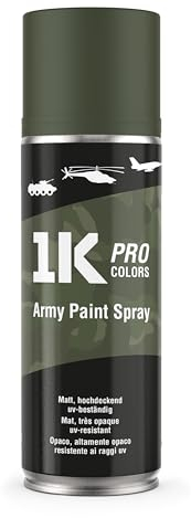 Militär-Farbspray Army 1K PRO – 400ml Spraydose matt, Militärfarbe, UV und wetterfest, schnelltrocknend, DIY Projekt - RAL6003 NVA Grün
