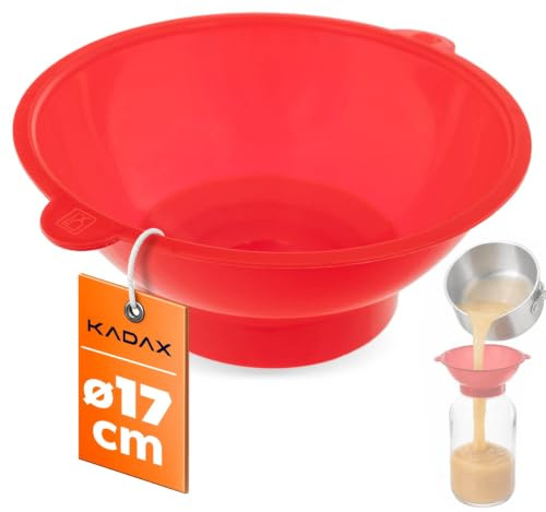 KADAX Einfülltrichter aus Kunststoff für Gläser, Trichter zum Befüllen von Einmachgläsern mit einem Durchmesser von 43 mm bis 100 mm, Einmachtrichter (Rot)