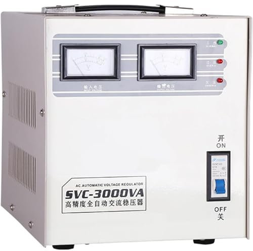 YANDDEA Automatic Voltage Stabilizer, Single Phase Home Use Relay 150-260V Input, 220V Output AC Voltage Regulator for Unstable Household Appliances,3000W