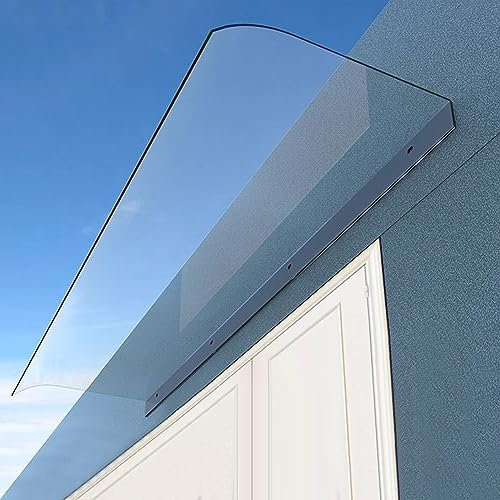 Terrassensonnenschutz, Vordach, Markise, Abdeckung für Außentür, UV-Regenschutz, gebogenes Polycarbonat-Schneeschutz, Fenster, Regenschutz für Veranda, Garten (50 x 80 cm)