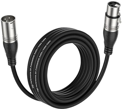 EBXYA Cavo XLR per microfono 5 m Premium 3 pin simmetrico XLR maschio a femmina cavo microfono DMX cavo patch XLR