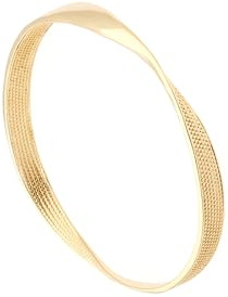 Karen Millen Textured Twist Narrow Bangle Bracelet for Women (Gold)