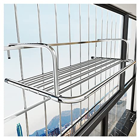 Tendedero plegable de acero inoxidable para barandillas de balcón, alféizar de la ventana, pequeño tendedero para colgar ropa, toallas, zapatos, estante de radiador para una solución compacta que