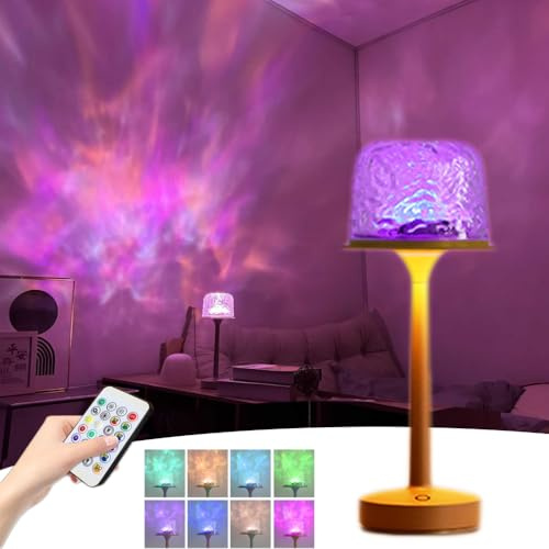 PEKJDS High Footed Ocean Wave Sensory Light with 16 Colors, Crystal LED Night Projector for Kids, Ceiling Projector Night Light with Remote for Bedroom