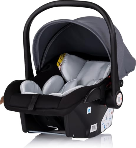 Chipolino Babyschale Amore i-Size Gruppe 0+ (0-13 kg) Kissen Griff verstellbar, Farbe:grau gemustert