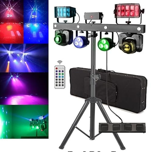 170W DJ Light Set with Stand, Par Light Stage Led Disco Dj Equipment, with Stand, Bag and Remote Control, Spotlights Stand for Churches Concerts Weddings Birthday KTV