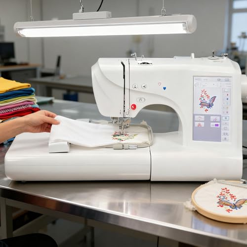 Glowdora 7-Zoll-Näh- Und Stickmaschine Mit Touchscreen, Nähmaschinengeschwindigkeit (800 SPM), Gehäuse Aus Aluminiumlegierung, 158 Designs, Kleine Nähmaschine Für Anfänger Und Profis