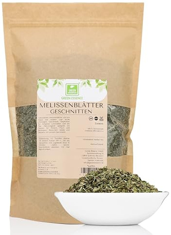 Melisse Tee 250g, Relax Tee, Melissenblätter geschnitten von Green Essence | Melissentee lose 250 g, Getrocknete Melisse, Zitronenmelisse für Schlaf & Stress, Melissa, Nerventee 250 Gramm