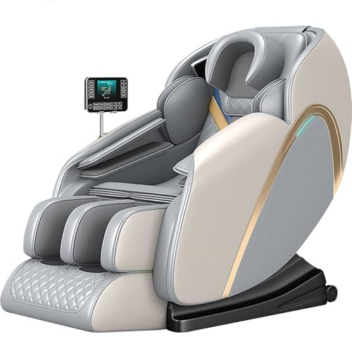 JQslycdmv 4D Massage Chair, Full Body Zero Gravity with Heat & Air Compression Upgrade for Shoulder/Back/Leg Pain Relief(Gray)