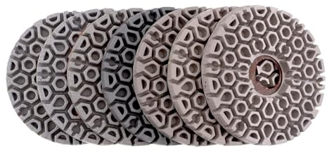 ROYIHOME 7 dischi abrasivi aggressivi per smerigliatura da 12,7 cm, per granito, marmo, pietra, uso a umido, ruote per lucidatura pavimenti (diverse grana 7)