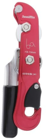 KTUXZCI Hochleistungs Abseilgerät mit Stoppfunktion, 25 kN Belastbarkeit, selbstbremsend, Handsteuerung, geeignet zum Klettern und Abseilen für 9 13 mm