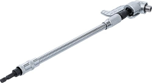 BGS Diy 4845 | Flexible Winkelschrauber-Verlängerung | 6,3 mm (1/4) | Länge 310 mm | Winkelschrauber-Vorsatz | Führungshalter mehrfach verstellbar