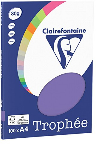 Clairefontaine 4116C – Ries skrivarpapper/kopieringspapper Clairalfa PPP, DIN A4, 80 g, 100 ark, violett, 1 Ries
