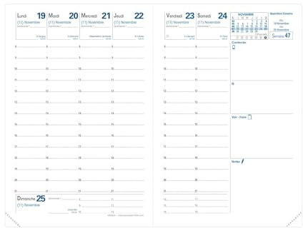 Quo Vadis - Kalendereinlagen – 2025 – Business – Wochenkalender – Französisch – 13 Monate von Dezember bis Dezember – 10 x 15 cm – Papier Clairefontaine weiß – hergestellt in Frankreich