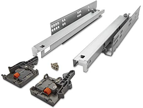 SOTECH 1 Paar FullSlide Vollauszüge UV2-35-K1D-L500-SC 500 mm | mit SoftClose Schubladenauszüge für Holzschublade belastbar bis 35 Kg