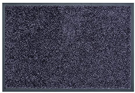 Hochwertige Schmutzfangmatte wachbar - Blaugrau 90 x 150 cm (Rechteckig) | Fussmatte bei 30° C waschbar Fußmatte rutschfeste Läufer Schuhablage Flur Türmatte strapazierfähig Küchenläufer pflegeleicht