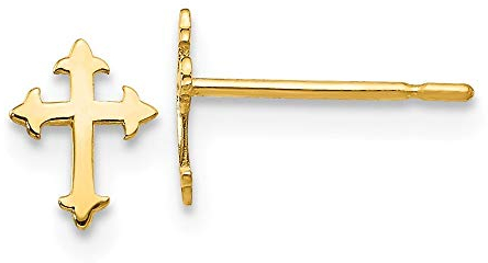 14 ct Gold MADI K Kinder Kreuz Post Ohrringe