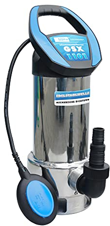 Güde 94604 Schmutzwassertauchpumpe GSX 1101 (mit variabel einstellbarem Schwimmerschalter, Edelstahlmantel, Fördervolumen 19000 l/h)