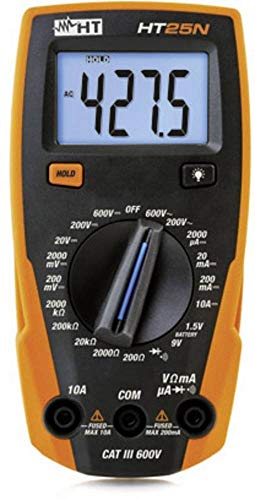 HT-Instruments HT25N Multimetro Digitale Multifunzione Com, Nero/Arancio